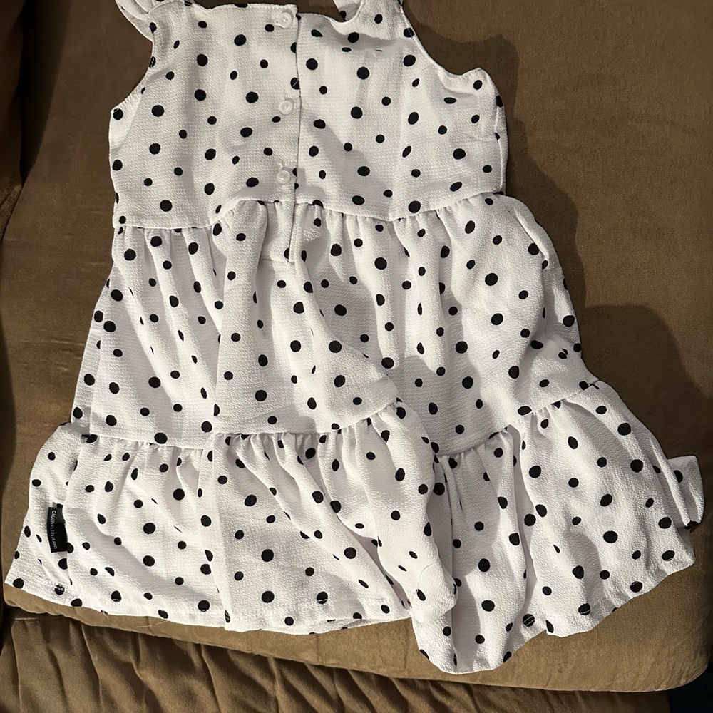 Calvin Klein White and Black Polka Dot Sundress 5/6 NWOT - Picture 3 of 3